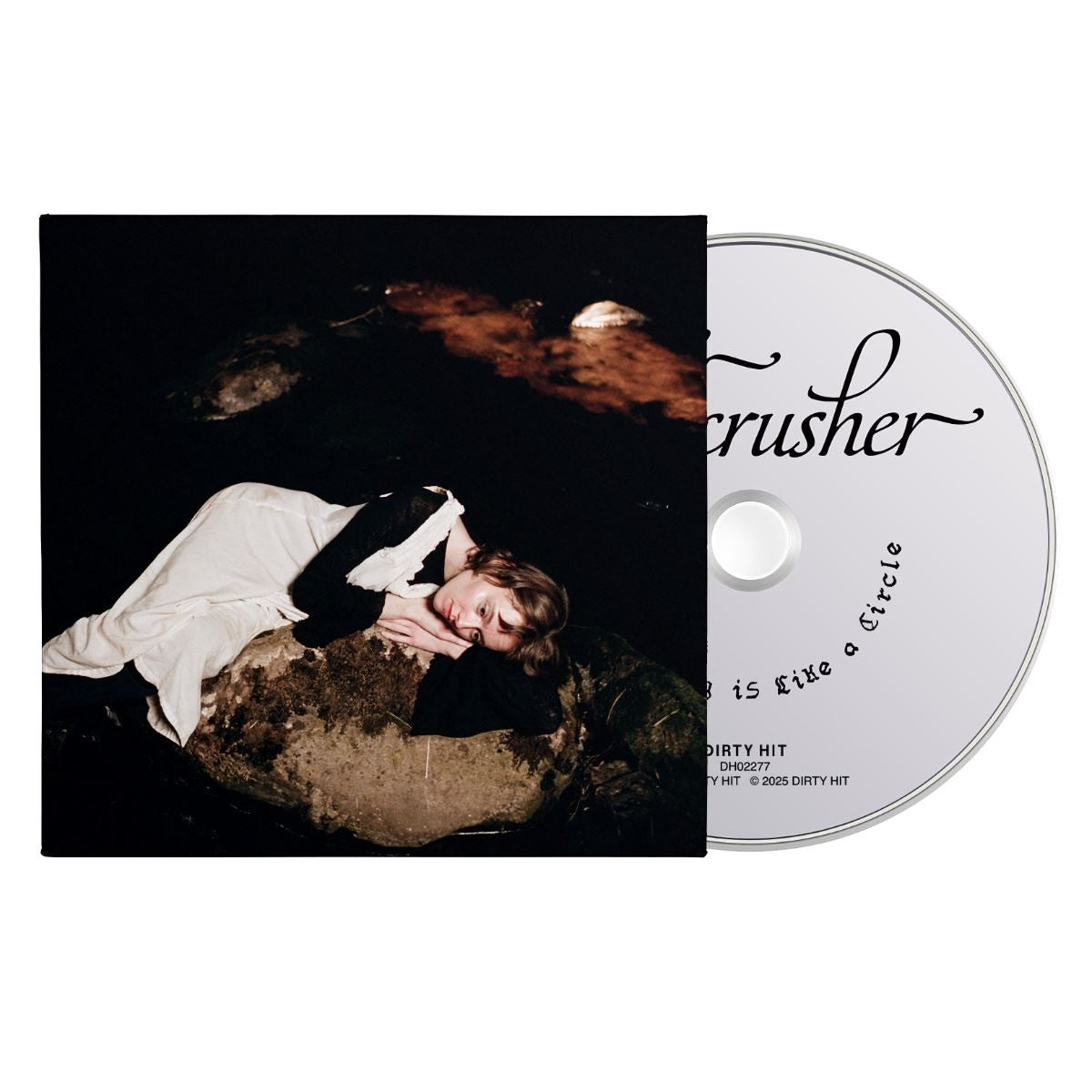 CD case with a black and white photo of a person in a field.