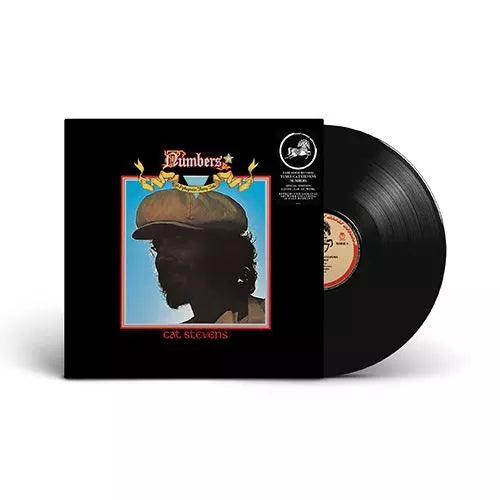 āNumbersā vinyl record by Cat Stevens, featuring a portrait of a man in a cap.