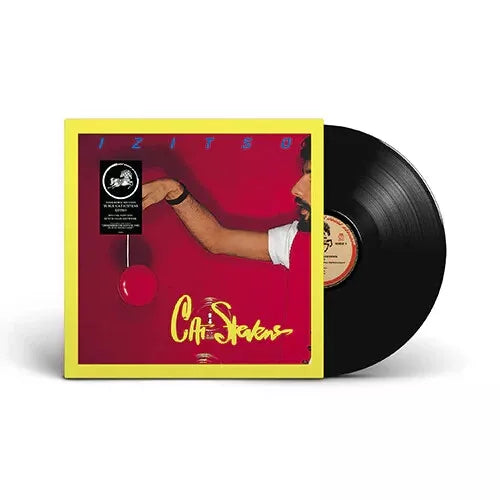 Cat Stevens Izitso vinyl record with cover art showing a person and red sphere.