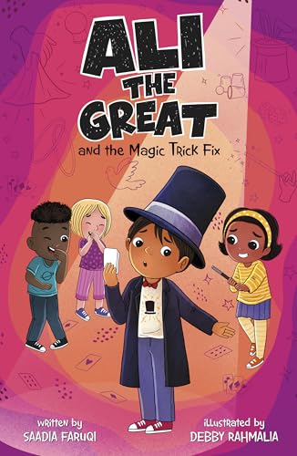 Book cover featuring three children and a magician’s hat.
