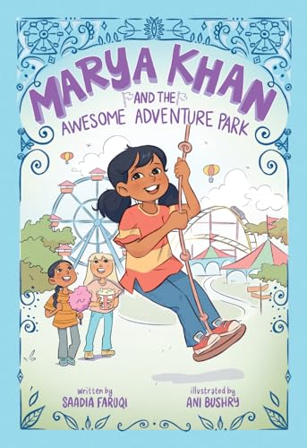 Book cover: girl on a swing at an amusement park.