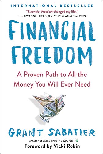 Book cover: "Financial Freedom" by Grant Sabatier, with folded money origami.