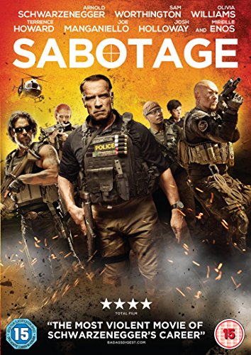 DVD cover featuring Arnold Schwarzenegger and armed tactical team members against a fiery background.