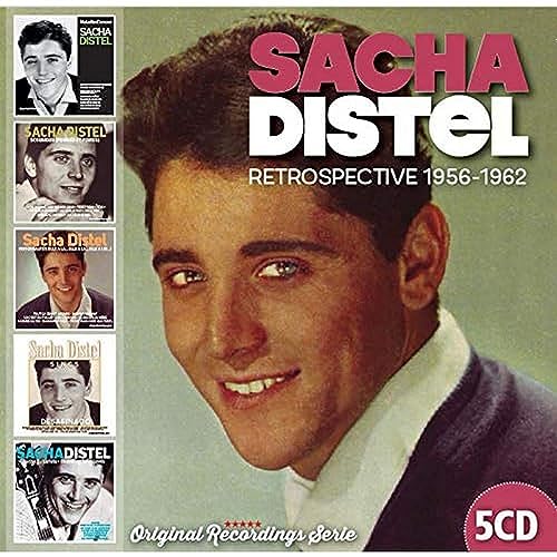 CD cover featuring a portrait of Sacha Distel with smaller album thumbnails on side.