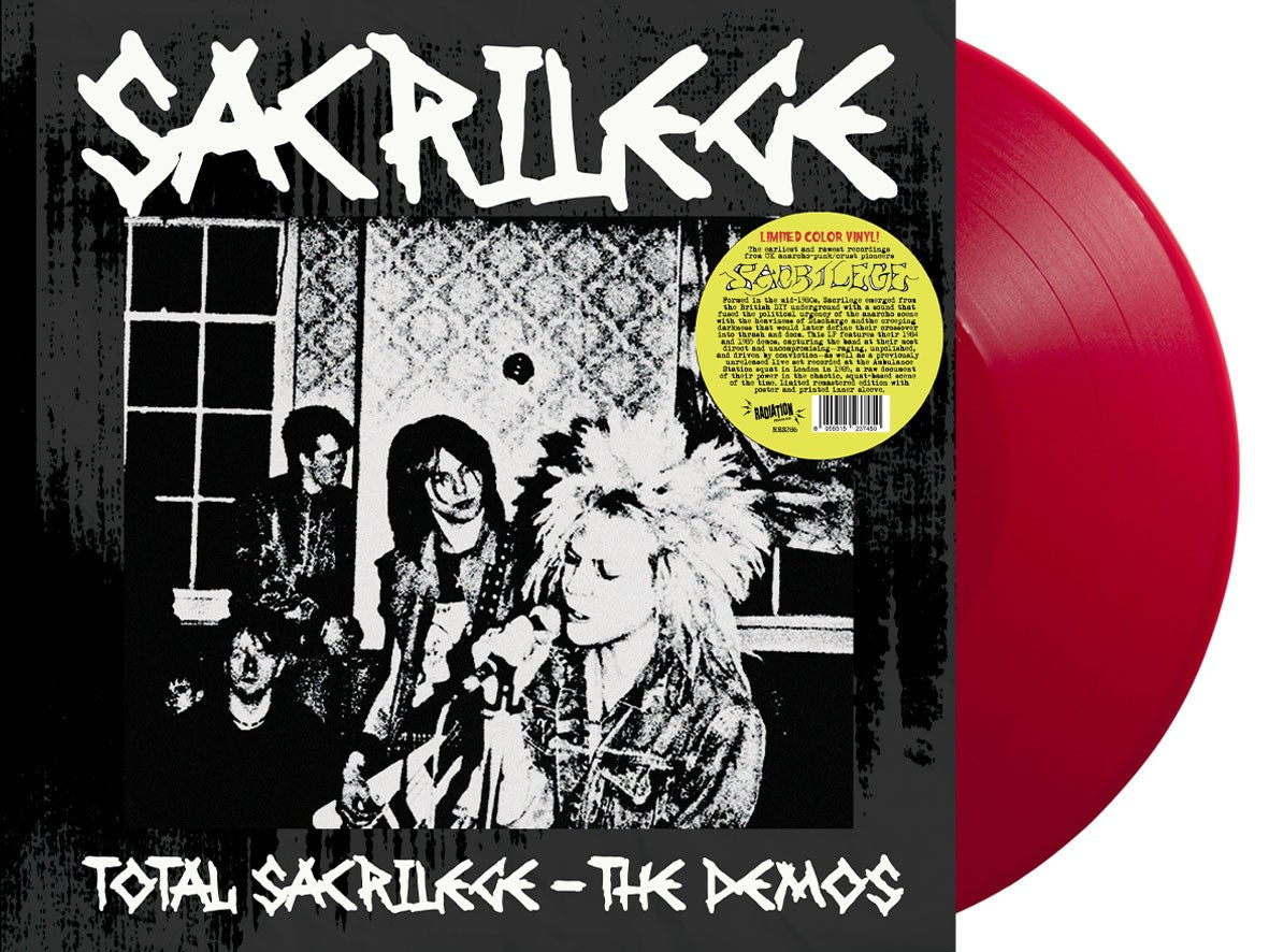 Coloured vinyl record with band photo and distressed, textured cover art.