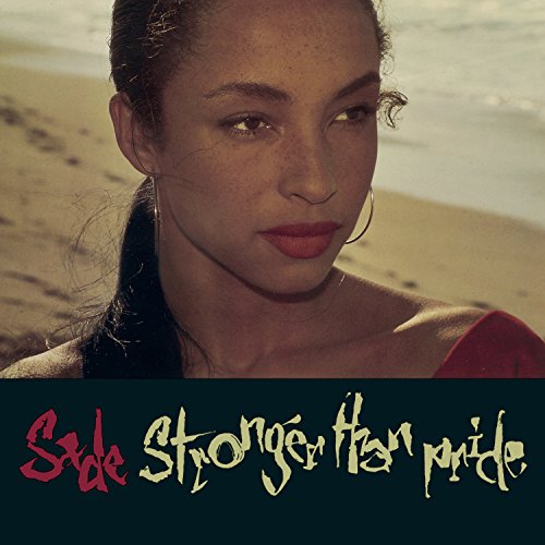 Sade album cover: portrait of a woman with dark hair and red text.