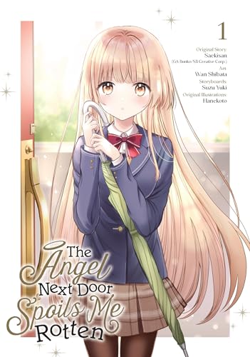 Manga cover: long-haired girl in school uniform holding a green umbrella.