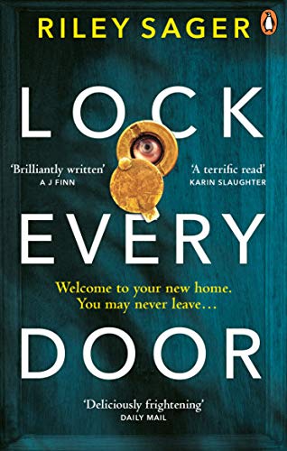 Book cover for "Lock Every Door" featuring a keyhole with an eye.