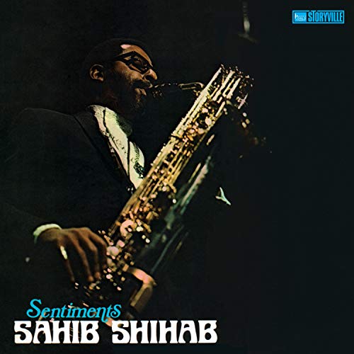 Album cover featuring a man playing a saxophone, with artist name and title.