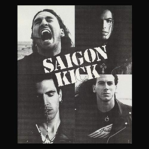Black and white album cover featuring four band members of Saigon Kick.