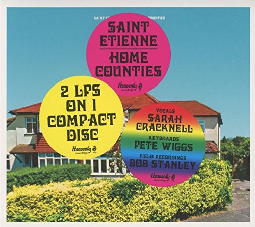 CDCLBS Saint Etienne Home Counties CD cover with three colorful circular text overlays.