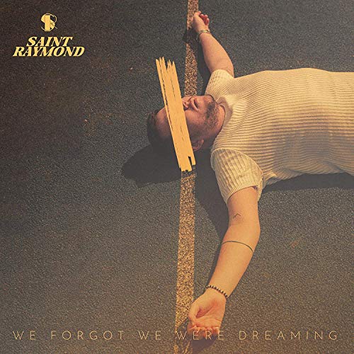 Album cover: man lying on road with wooden slats on his face.