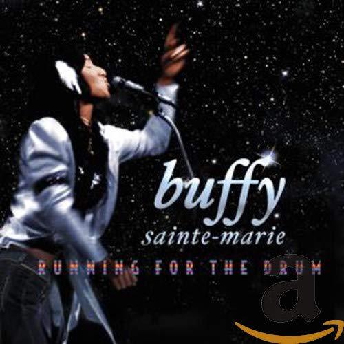 Buffy Sainte-Marie album cover, singer at microphone with starry background.