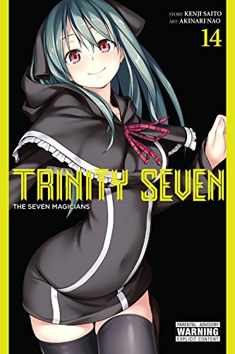 Trinity Seven, Vol. 14 manga cover featuring a young woman with teal hair.