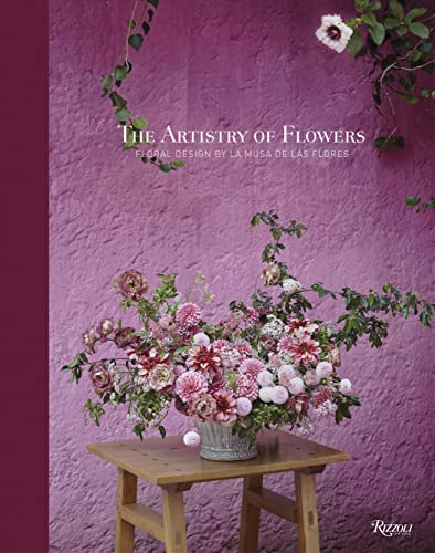 Book cover featuring a floral arrangement against a textured purple wall.