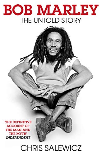Black and white book cover featuring Bob Marley in a seated pose.