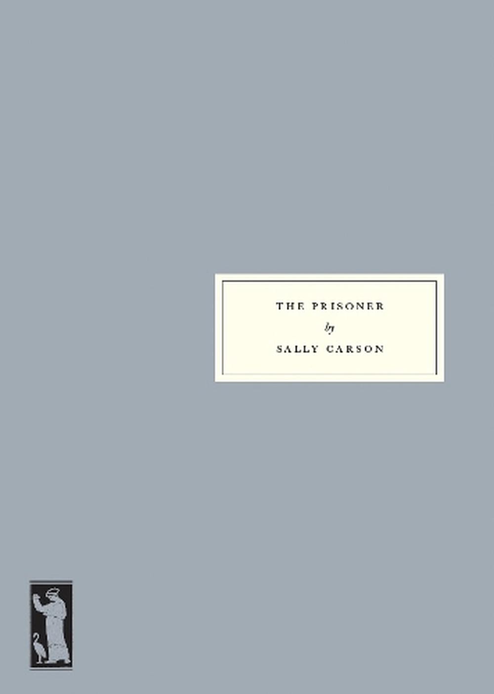 Book cover: "The Prisoner" by Sally Carson, pale blue background.