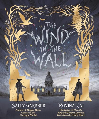 Book cover: ornate gold foliage frames a shadowy house and figures.