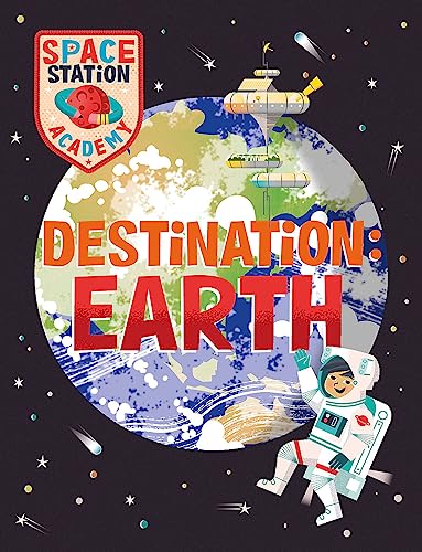 Book cover: Earth viewed from space with astronaut and spaceship.