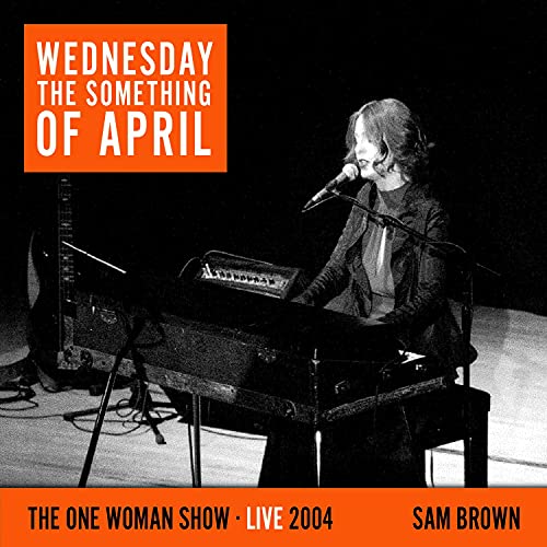 Black and white album cover featuring Sam Brown at a piano with microphone.