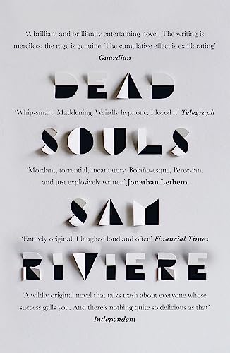 Book cover for "Dead Souls" by Sam Riviere with geometric typography.