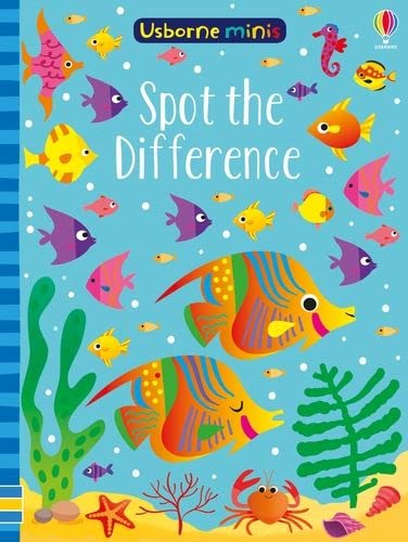 Colorful cover of “Spot the Difference” book with cartoon fish and coral.