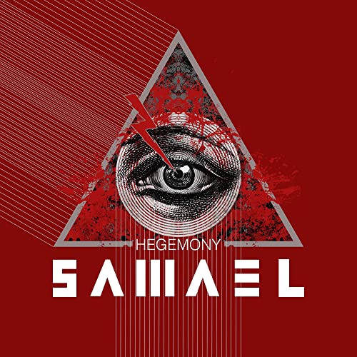 Red album cover with an eye within a distressed triangle.