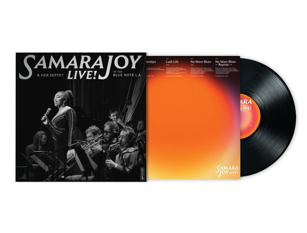 Samara Joy vinyl record with album cover featuring a singer and band.
