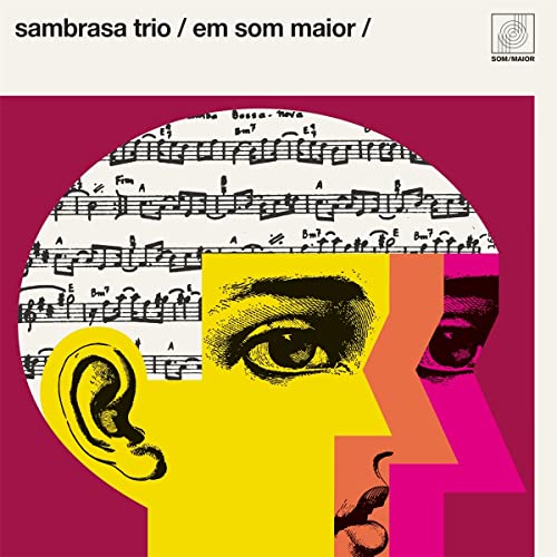 Vinyl album cover: eye, ear, and musical notes in bold colors.