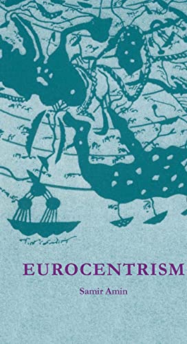 Book cover with teal map illustration and bold "EUROCENTRISM" title.