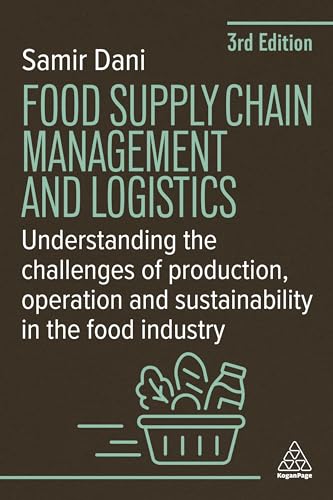 Book cover titled Food Supply Chain Management and Logistics with a shopping basket icon.
