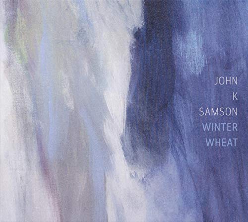 Abstract blue and white cover art with text "JOHN K SAMSON WINTER WHEAT".