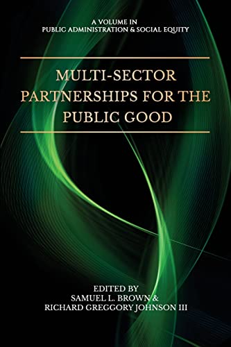 Book cover with green swirling design and title "Multi-Sector Partnerships for the Public Good".