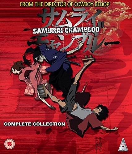 Samurai Champloo Blu-ray cover featuring three anime characters in action.