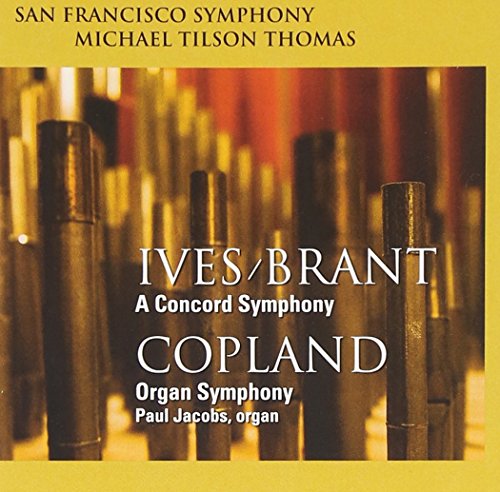 CD cover featuring organ pipes with text: "Ives/Brant, Copland, San Francisco Symphony."