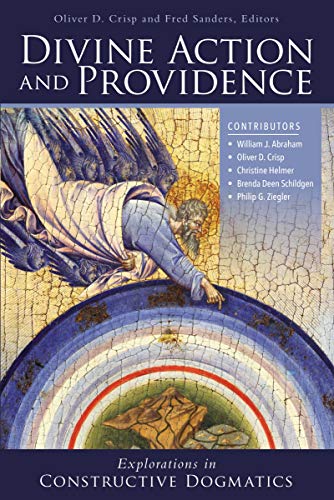 Book cover: "Divine Action and Providence" with angel and outstretched hand imagery.