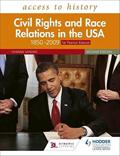 History textbook cover: "Civil Rights and Race Relations in the USA," second edition.