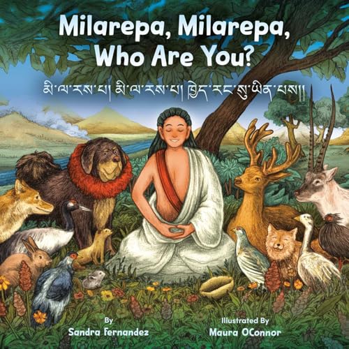 Book cover depicting Milarepa meditating surrounded by diverse animals.