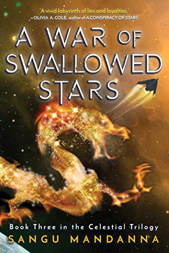 Book cover featuring a glowing golden dragon-like creature against a starry space background.
