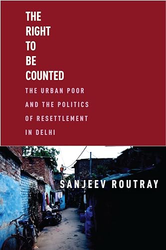Book cover: red top, Delhi street scene bottom, white text.