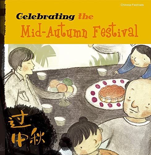 Book cover depicting a family celebrating the Mid-Autumn Festival with mooncakes.