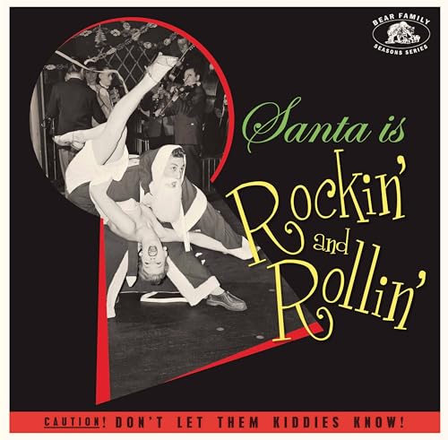 Vintage vinyl record cover featuring Santa and dancers in motion.
