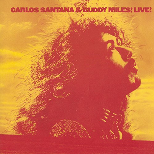 Album cover for Santana & Buddy Miles Live, featuring a red-toned portrait.