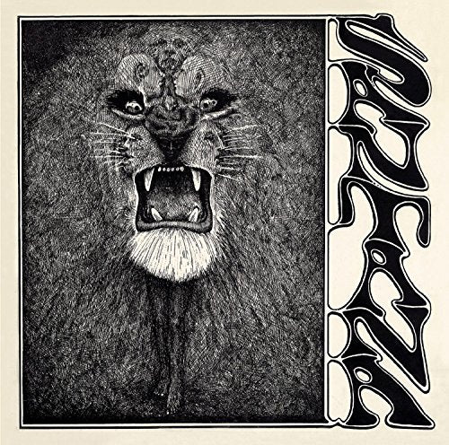 Black and white album cover for Santana featuring a snarling panther.