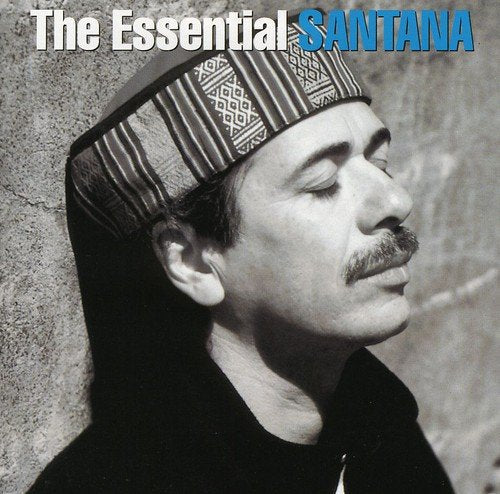 "Black and white album cover with a man wearing a patterned hat."