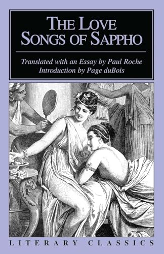 Book cover: “The Love Songs of Sappho” with classical illustration.