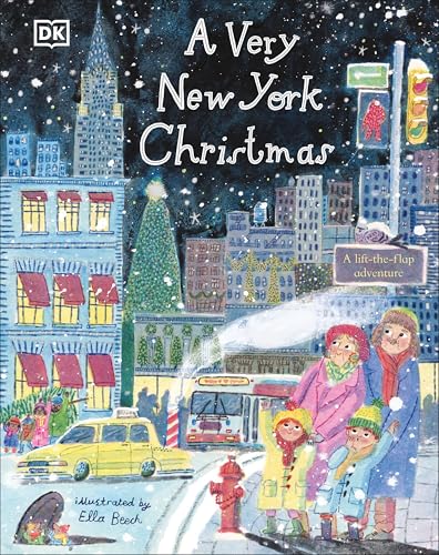 Children’s book cover depicting a snowy New York City Christmas scene.