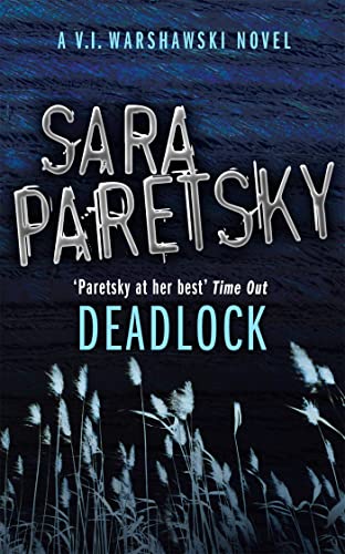 Book cover for “Deadlock” by Sara Paretsky, featuring tall grasses.