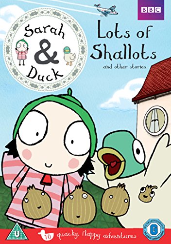 Sarah & Duck DVD cover featuring the characters and a red roof.
