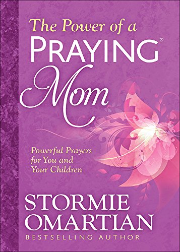 Purple book cover with floral design and title “The Power of a Praying Mom.”